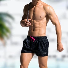 Des21 men sexy swimwear summer beach shorts surfing swim trunk shorts men swimsuit sunga fitness running shorts quick dry