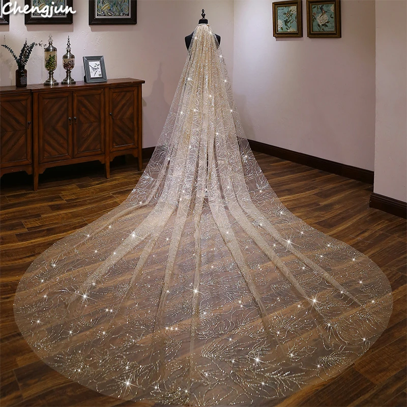 

Chengjun Soft Tulle Bridal Veils Wedding Bridal Cathedral Veil long