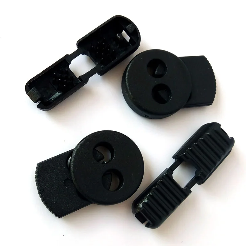 JUP1-10 Sets Blacke Shoes Buckles Decorative Buckles Closures Plastic Stopper Toggle Clip Apparel Shoelace Sportswear Accessorie