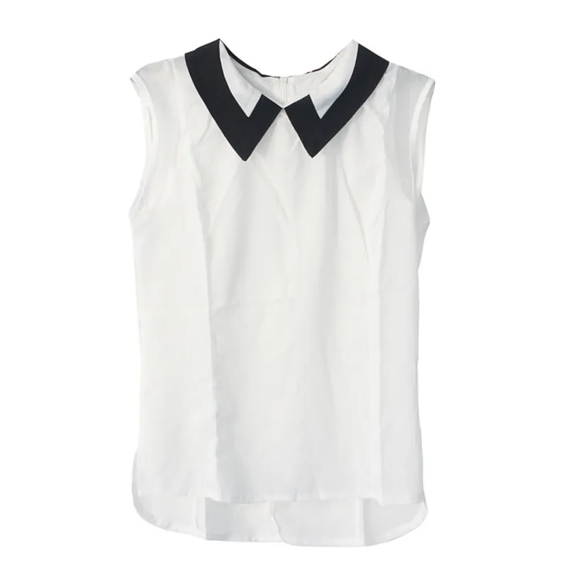 Fashion New  Women Summer Loose Casual Chiffon Sleeveless Vest Blouse Shirt Tops Women Sleeveless shirts and blouses Y14R4 (6)
