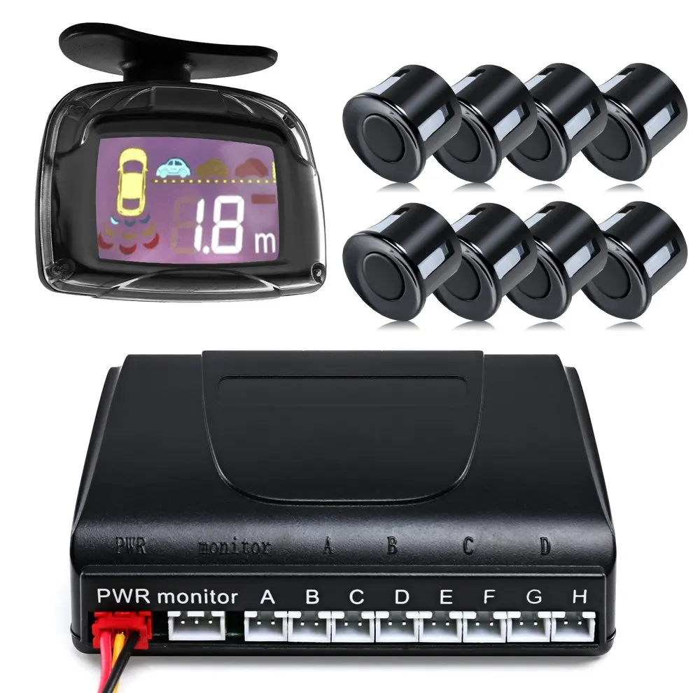 

Car Parktronic LED Parking Sensor With 8 Sensors Reverse Backup Parking Radar Monitor Detector System Kit Backlight Display