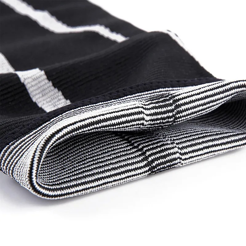 1pcs 45-50cm Stretch Striped Knit Nylon Leg Sport Protect The Knee Prevent Arthritis Relieve Joint Pain Spandex Cotton