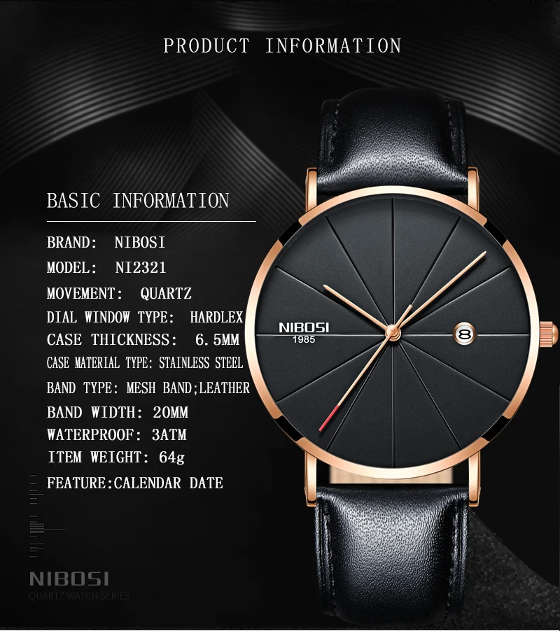 NIBOSI Luxury Watches Men Blue Stainless Steel Ultra Thin Watches Men Classic Quartz Date Men's Wrist Watch Relogio Masculino    (6)