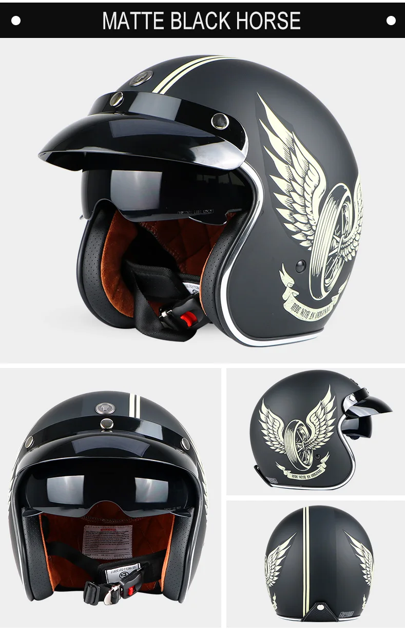 Bluetooth moto rcycle шлем винтажный с открытым лицом 3/4 шлем внутренний козырек moto cross jet Ретро мотоциклетный шлем T57