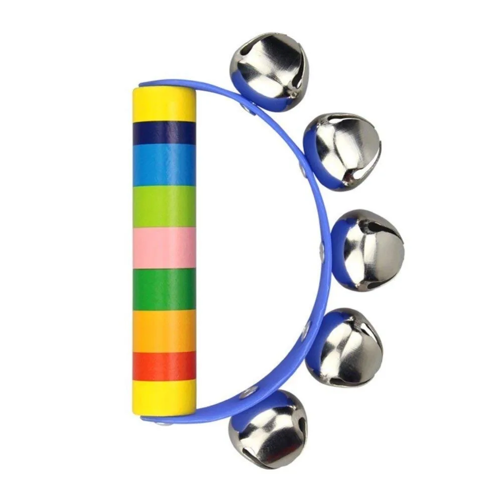 Musical Instruments Kids Mini Wooden Percussion Toy Colorful Boys Girls Rhythm Band Set Tambourine Finger Castanets Musical Toy