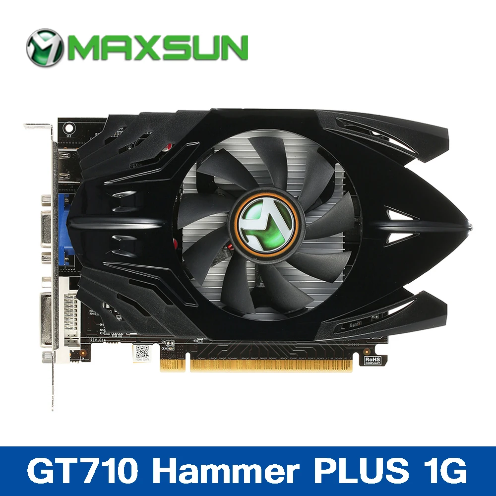 MAXSUN видео карты GT710 молоток плюс 1 г 64bit NVIDIA 954 мГц 1600 DDR3 DirectX12 192 единиц DVI + HDMI VGA