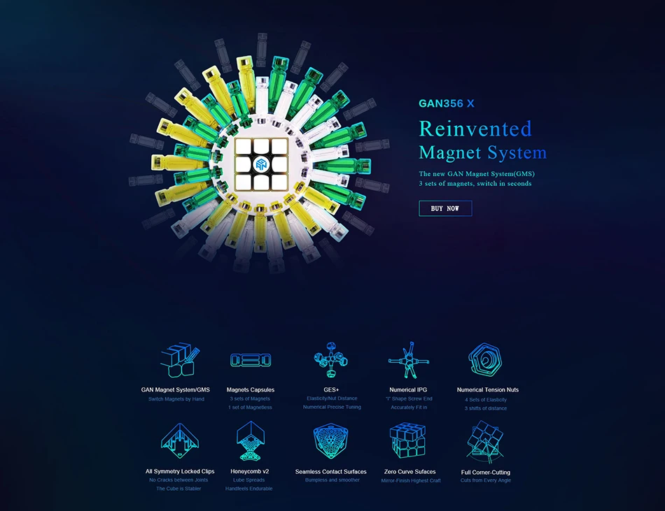 GAN356 X Магнитный куб 3x3 магический куб скорость Gan356X 356X кубик Гань 3*3 сменные магниты профессиональные игрушки Cubo Magico 3x3