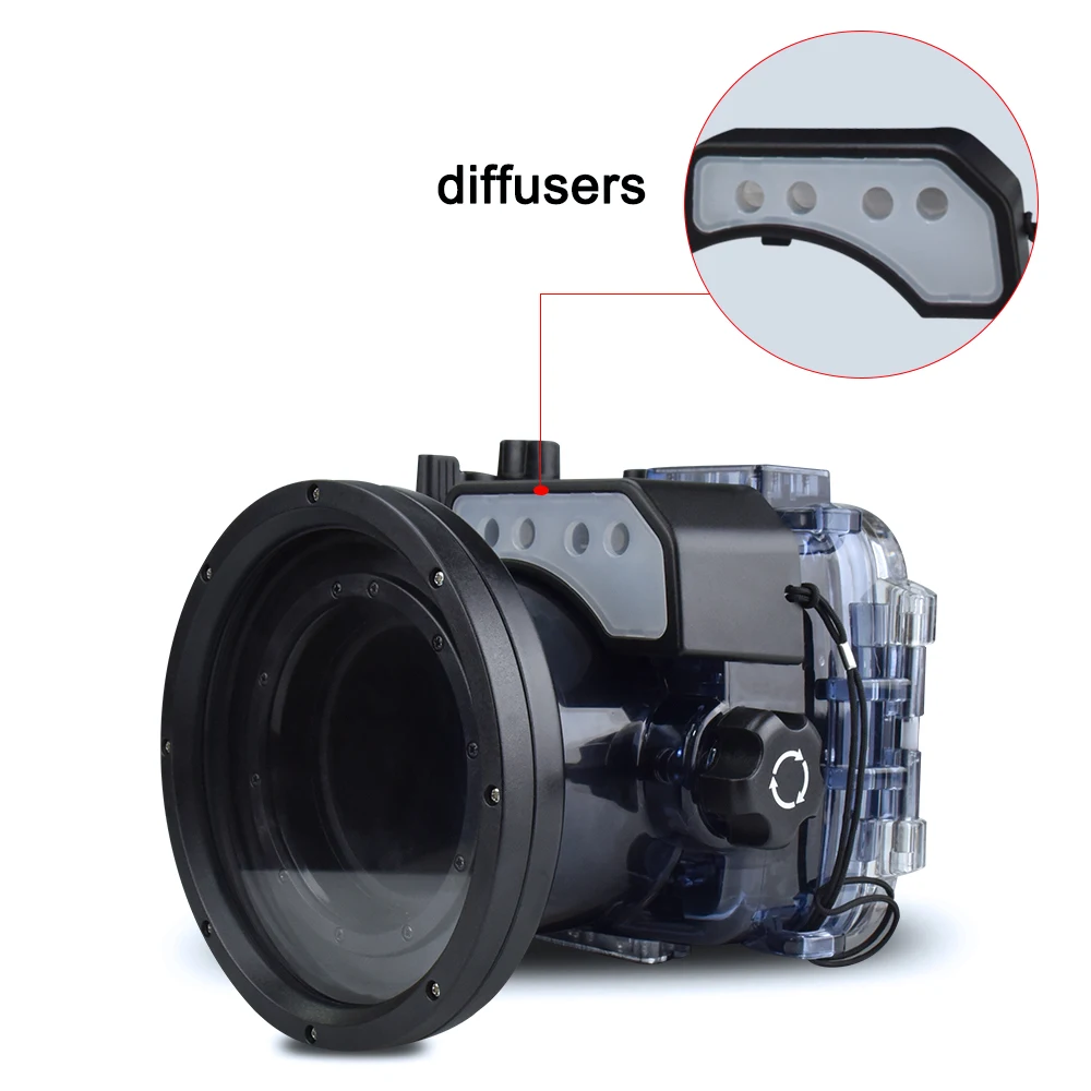 60m/195ft Waterproof Underwater Housing Camera Diving Case for SONY DSC-RX100 VI RX100 M6 RX100 mark 6 VI Bag Cover