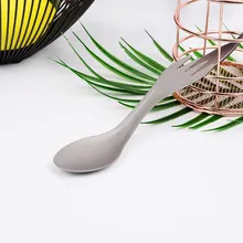 Многофункциональная металлическая вилка двойного назначения ложка для улицы/дома столовые приборы портативная походная Новинка титановый нож для пикника/вилка/Ложка