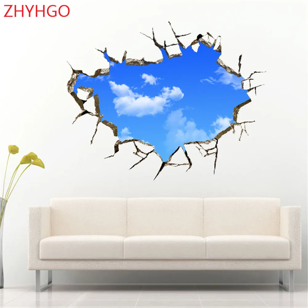 

ZHYHGO 2018 New Promotion Home Decoration Accessories Sky Clouds 3d Wall Stickers Removable Decal Ceiling Decorative Art Poster