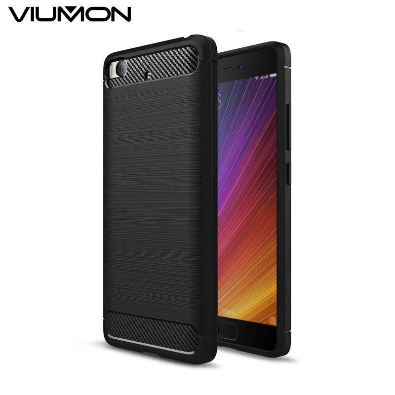 Мягкий чехол из ТПУ для Xiao mi 5 5S Plus 6 5x A1 силиконовый матовый углеродного волокна
