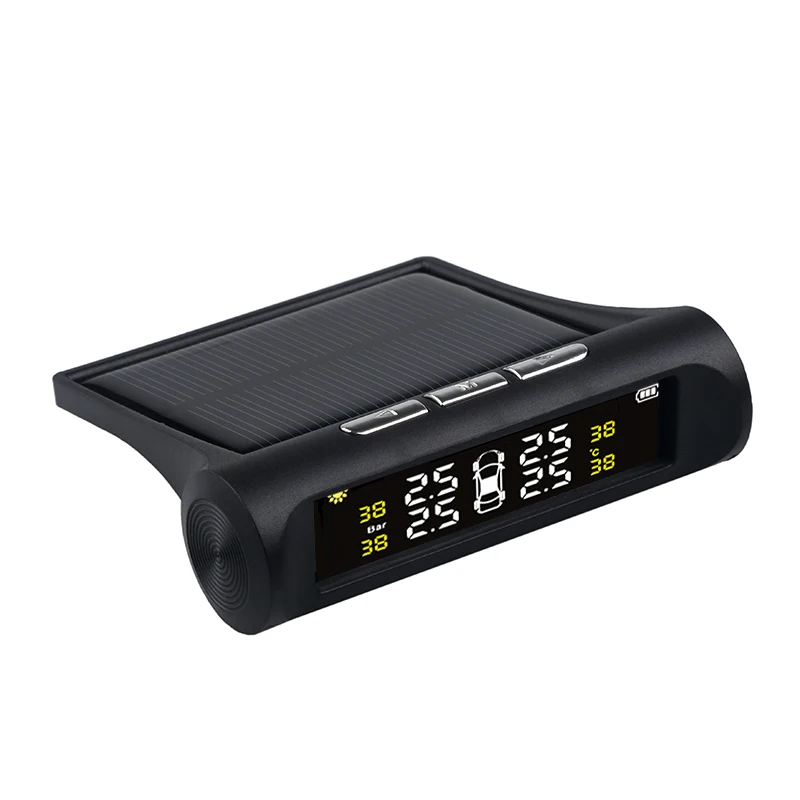 1Solar USB charging Real time temperature monitor TPMS high and low tire pressure alarm digital tire pressure monitoring system