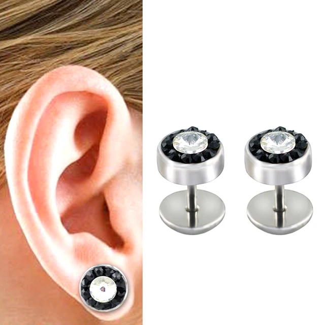 Stainless Steel 16g Fake Body Piercings Mens Plug Earrings Faux Stainless Steel 16g Fake Body Piercings Mens Plug Earrings Faux Flesh Plugs Online With
