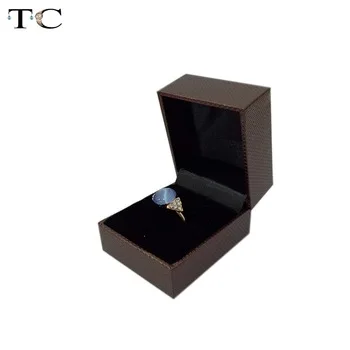 Wholesale Guaranteed 100% New Plastic leatherette velvet Ring a Box Ring Jewelry Box