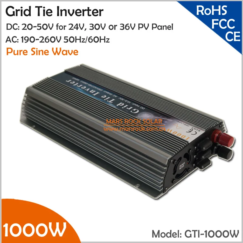 1000 W do Laço Da Grade do Inversor, 20-50 V DC para AC 220/230 V de Onda Senoidal Pura Inversor para 1000-1200 W 24 V, 30 V, 36 V PV módulo ou Turbina Eólica