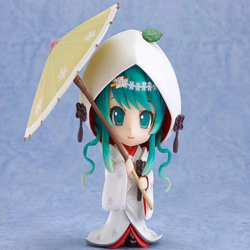 

Hatsune Miku Shiromuku Ver. anime action Nendoroid 10cm 303# cartoon model figure snom miku figurine decoration boxed T7192