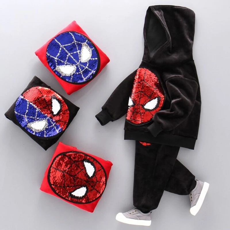 

Children Clothing Sets Autumn Winter Girls Clothes Velvet Hoodies+Pants Cartoon Kids Boys Tracksuits For Girls Clothing Sets
