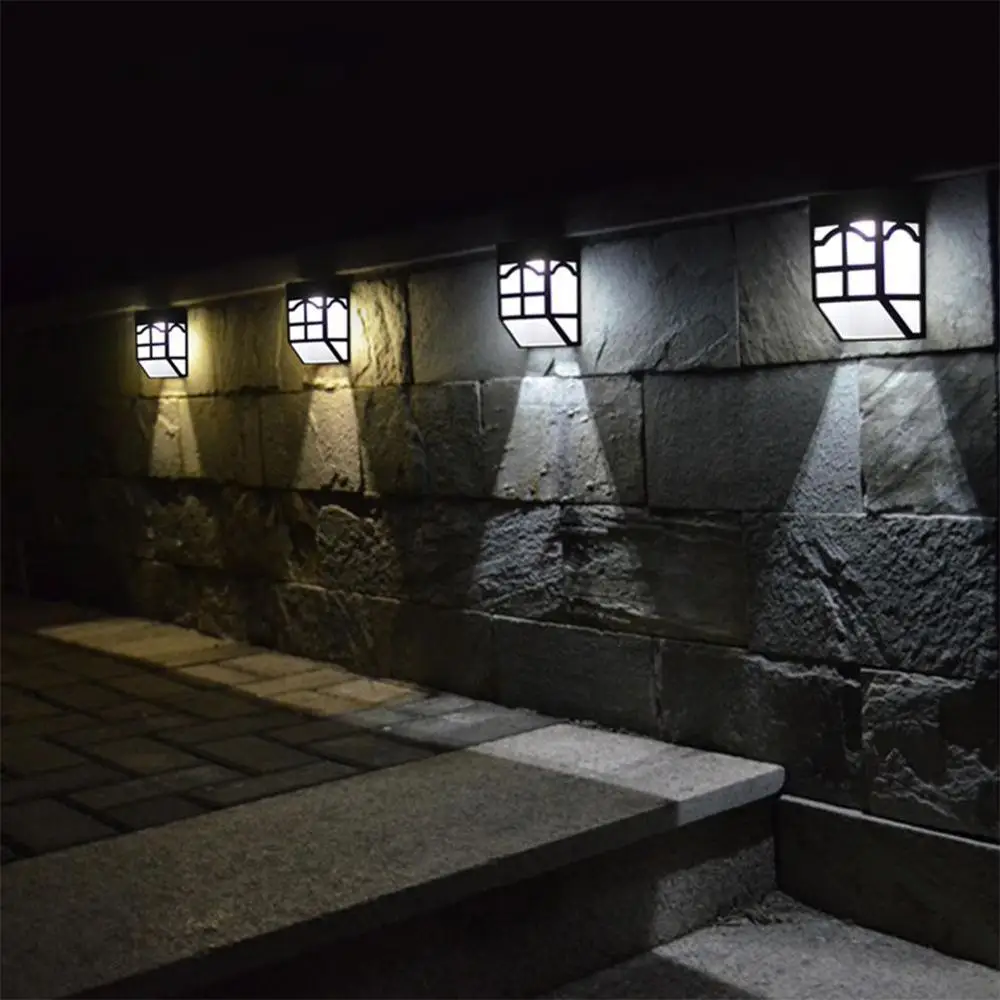 

7 Colors Change Waterproof Solar Powered Wall Mount LED Light Outdoor Garden Path Landscape Fence Yard Pathway Lamp Night Light