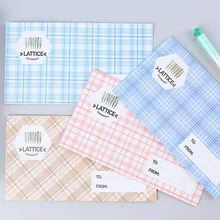 10 шт./партия, новые канцелярские бумажные конверты ярких цветов, романтические Конверты в клетку