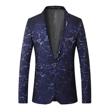 Новое поступление, Мужская модная одежда, куртка на одной пуговице, мужской повседневный приталенный костюм, Блейзер, masculino Mar27