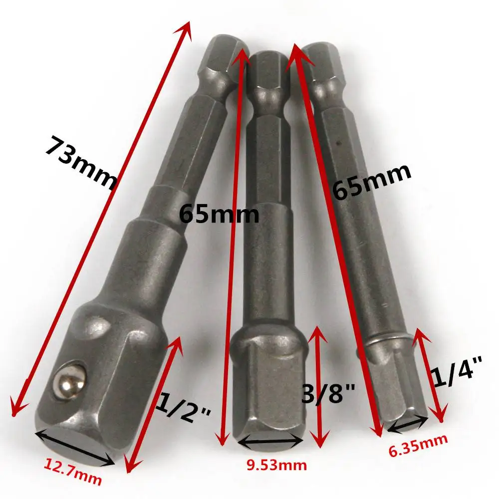 1 шт. 1/" 3/8" 1/" головка длина привода сверло гнездо бит адаптер шестигранный Привод гнездо адаптеры отвертка дрель Гайка Драйвер расширение