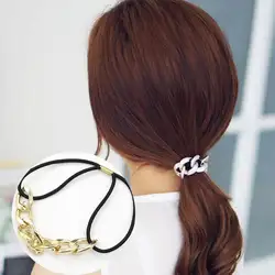 Корейские аксессуары для волос галстук для волос резинки металлическая цепочка богемные тюрбаны повязка на голову резинки для женщин