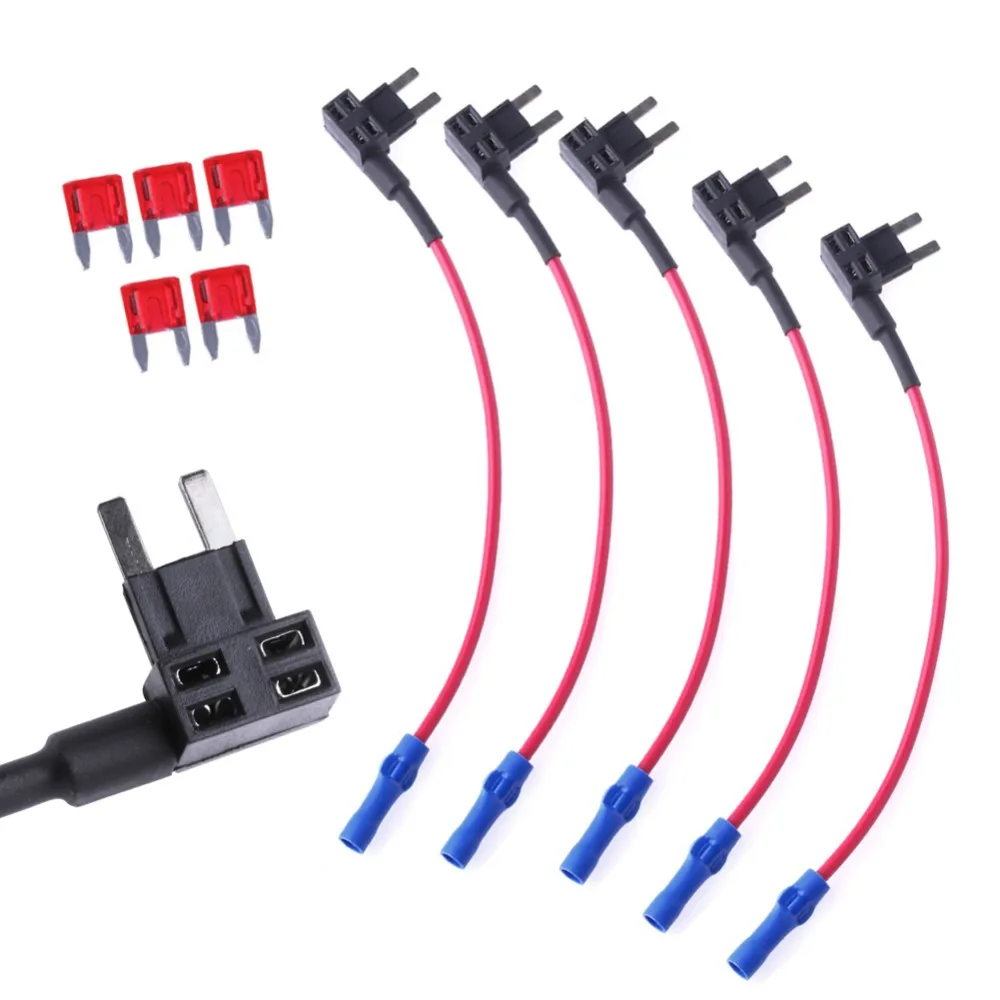 

5PC Car Automobile Blade Fuse Boxes Holder Add-a-circuit Three Types Electric Appliance Piggy Back Fuses Tap
