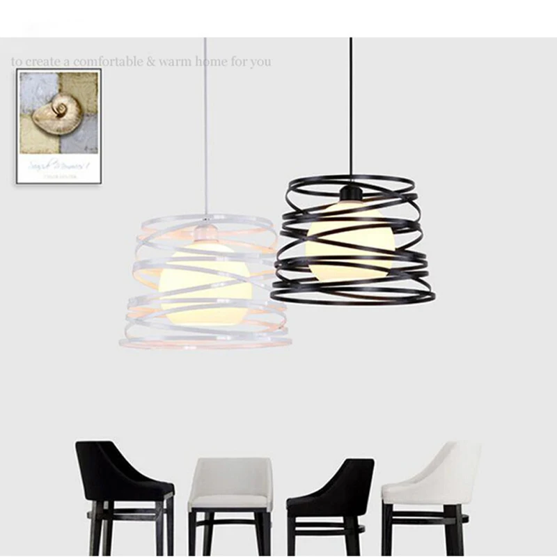 

T Loft Simple Iron American Style Pendant Light For Dining Room Home Restaurant Creative Study Room Living Room LED E277