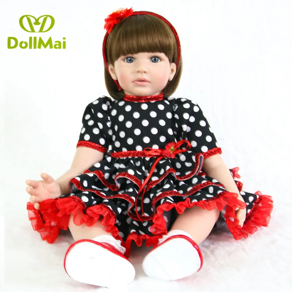 DollMai 24 &quot/60 см Bebe живой силиконовая Возрожденный ребёнок ясельного возраста