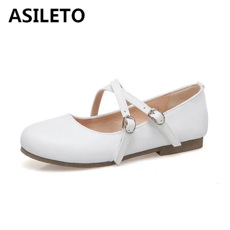 

ASILETO mary janes Ladies Ballet Flats ballerina Women Loafers Ballerina Flat heels Round Toe casual footwear Big Size 43 drive