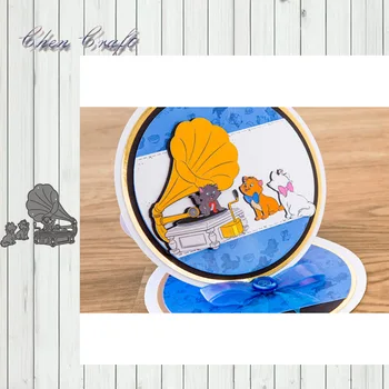 

Three cats and jukebox Metal Cutting Dies Scrapbooking For Card Making DIY Embossing Cuts New Craft Die
