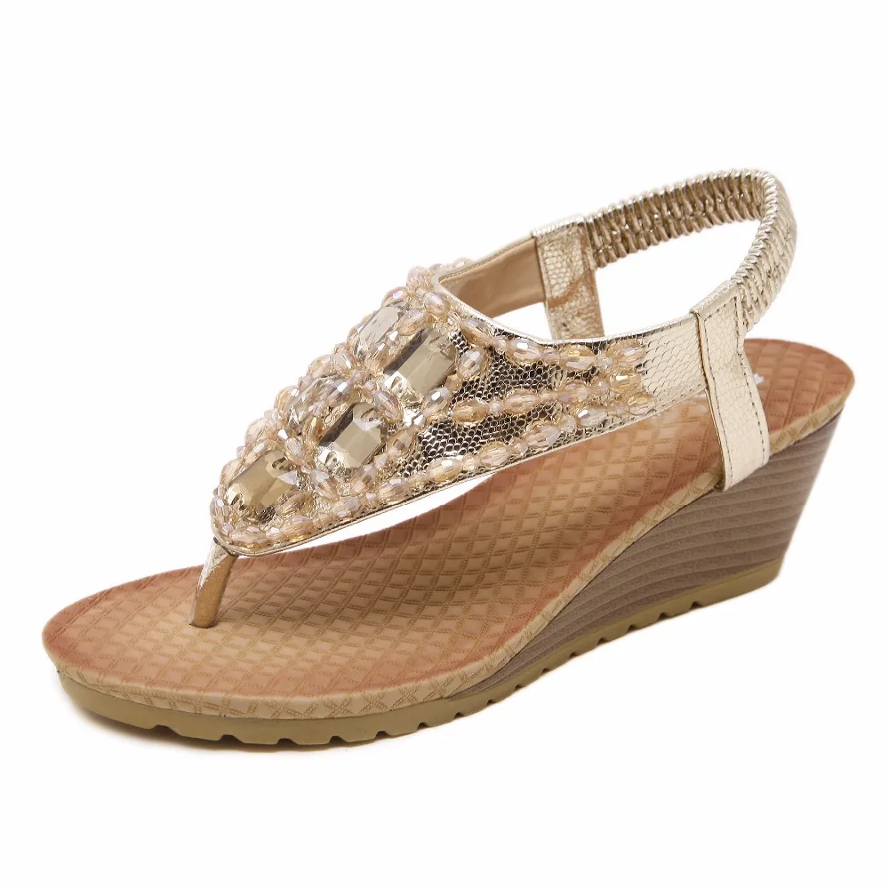 

Women Sandals Wedge Sandals Fashion Gladiator High Heels Summer Shoes Women Bohemia Flip Flops Heels Sandalias Mujer