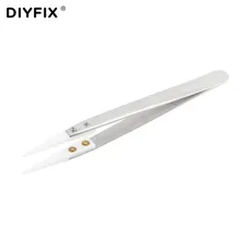 DIYFIX Anti-static Ceramic Tweezers Insulated Pointed Tip Heat Resistant Pliers Electronic Cigarette Resistance Wire Hand Tool