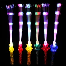 Вечерние светящиеся палочки радужного цвета, легко управляемые шоу, волоконно-оптические для Хэллоуина, для клуба светодиодный мигающий портативный мигающий концертный праздник