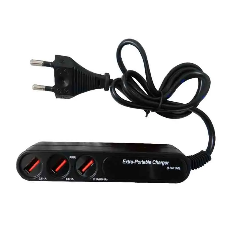 

EU/US Plug Power Strip 3 Ports Multifunctional Travel Outlet 2.1A USB Charger 0.8M Extension Cord Socket For Original Xiaomi LG