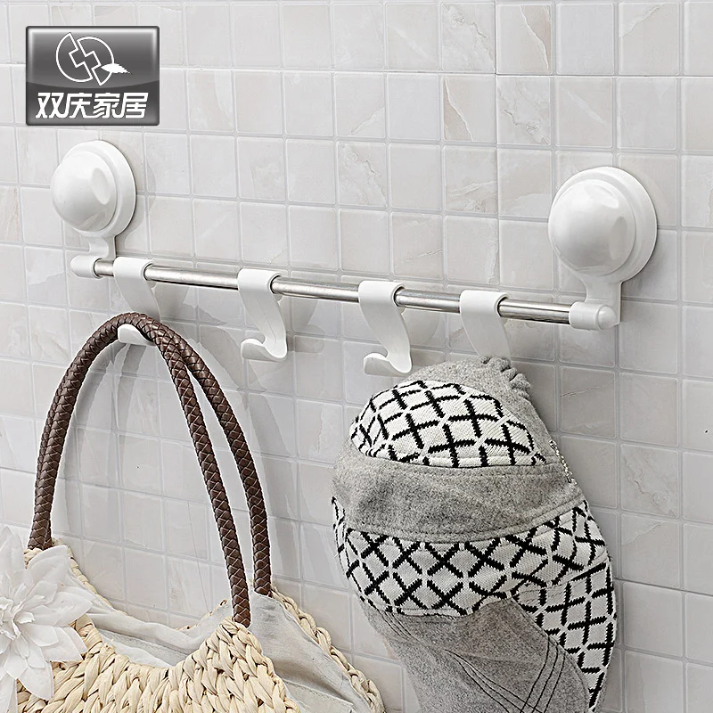 

suction cup towel rack kitchen Bathroom Towel Shelf Towel Rod single corner stainless Towel bar with hook