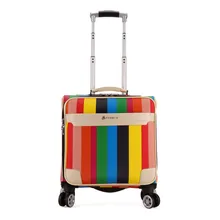 16 дюймов дорожный костюм чехол Чехол для женщин Тележка дорожные сумки Спиннер колеса студенческий багаж на колёсиках посадочный багаж для путешествий