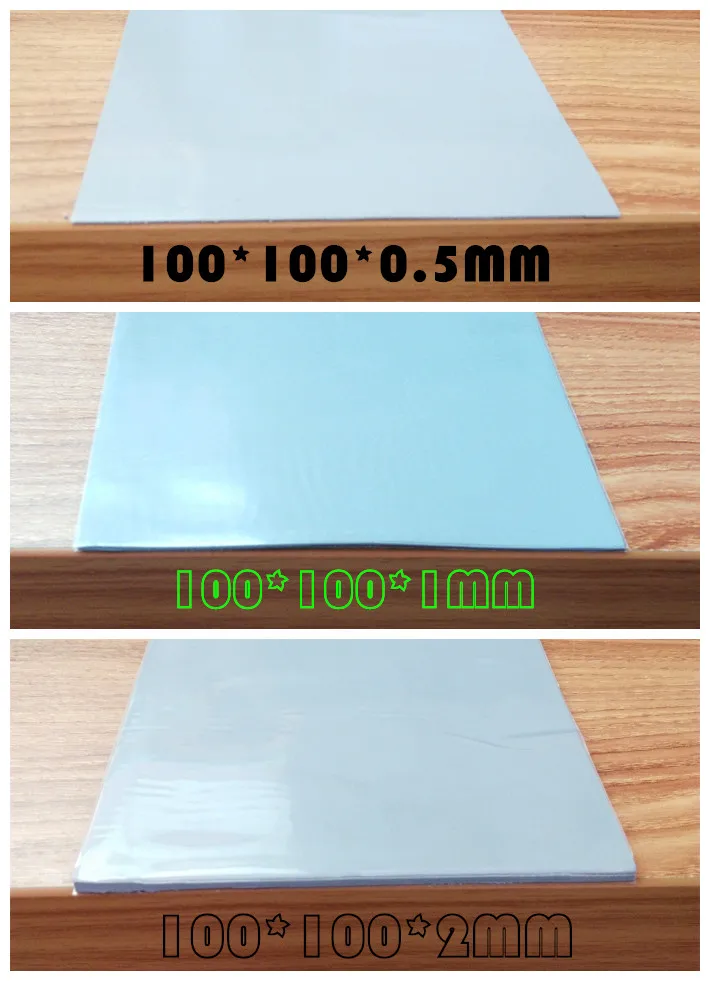 Высокопроводящий силикагелевый лист 100*100*0,5 мм 1 мм 1,5 мм 2 мм 3 мм 6 Вт Процессор памяти теплоотвод силиконовый коврик силиконовая смазка