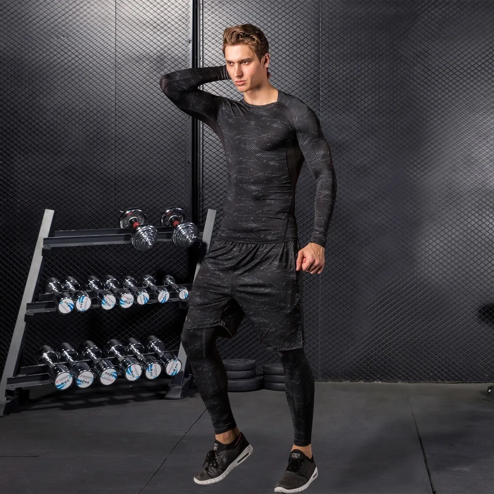 MMA fighwear Muay Thai мужской набор для бокса компрессионная майка + штаны шорты Рашгард