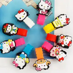 100 шт./лот мультфильм рисунок «Hello Kitty» Устройства для сматывания шнуров наушники кабель Провода Организатор шнура держатель для iPhone Samsung