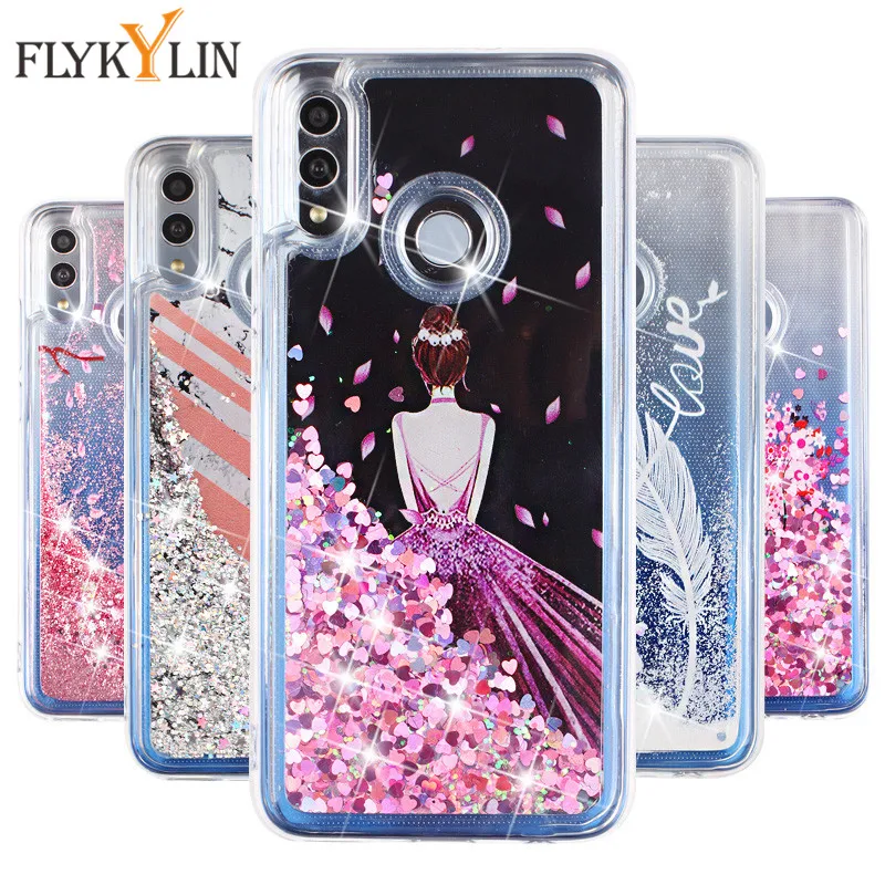 

For Huawei Honor 8X 8C Quicksand Case Soft Silicone Coque Cute Tree Lovely Pink Cover for Honor 8X 8C Fashion Shiny Skin Bag