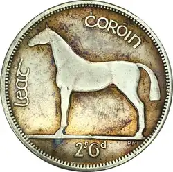 Ирландия монеты 1928 saorstat Ирландия лошадь и значение Перси Меткалф 1/2 Корона латунь с серебряным покрытием КОПИЯ монета может