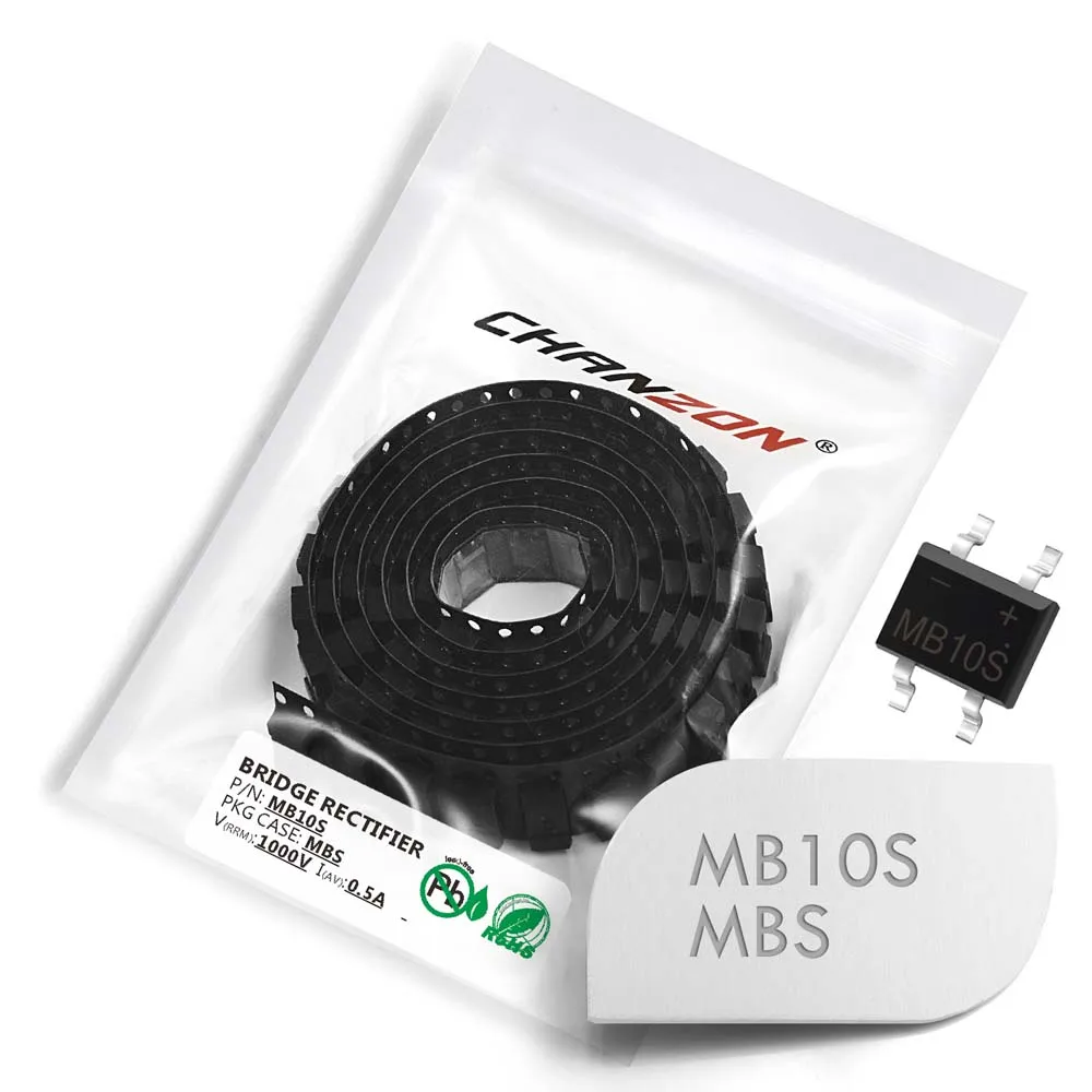100 шт. MB10S SMD мост выпрямительный диод 0.5A 1000 V MBS (SOIC 4) однофазный 0 5 Ампер Вольт MB 10S