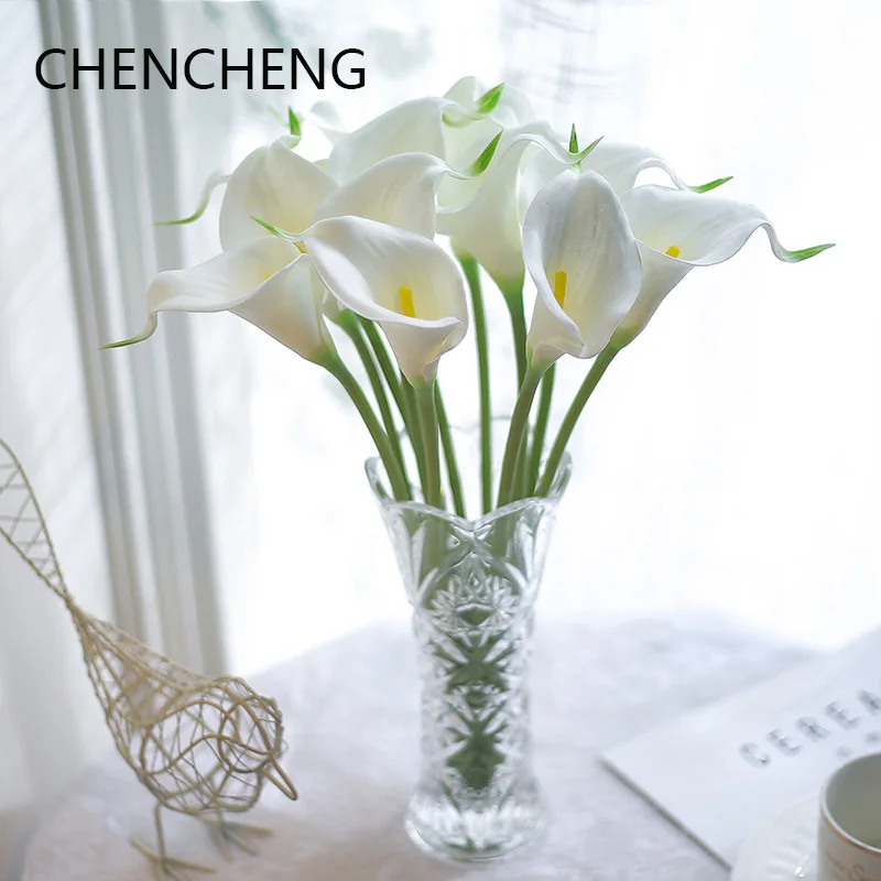 CHENCHENG 31 шт./лот Искусственные цветы на ощупь искусственная Калла Лилия свадебные