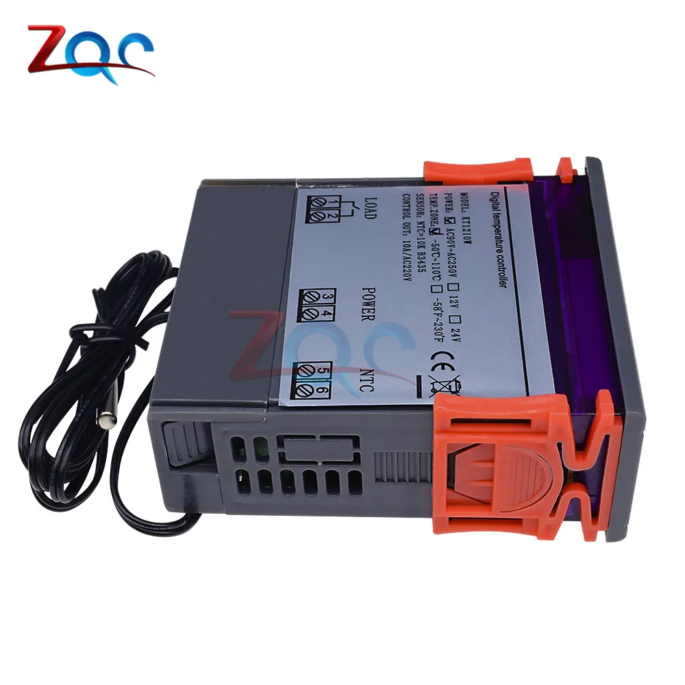 DC 12V 24V AC 110V 220V светодиодный цифровой Температура Управление; терморегулятор Термостат Управление W/нагревателем и охладителем зонд