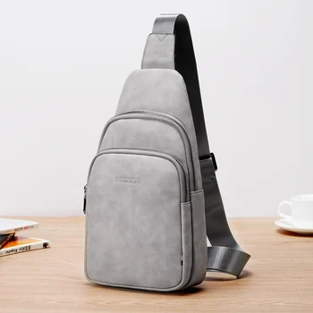 

Men's Chest Bag Crossbody Bag Leather Short Trip Water Repellent Pack Bag Multifunction For Men