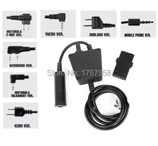 Элемент E-Switch гарнитура PTT для Motolora /Kenwood /ICOM /Yaesu /Midland Radio/мобильный телефон-Z122 |