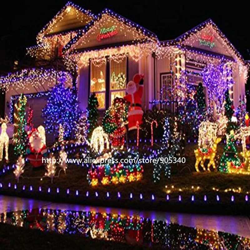 Solar Christmas Led String Lights Solar Outdoor Lamps Fairy Led Garden Garland Light Ambiance Lighting Christmas Tree Decoration Decorative Spot Lights Decorative Mini Lightsdecorative Light Pull Aliexpress