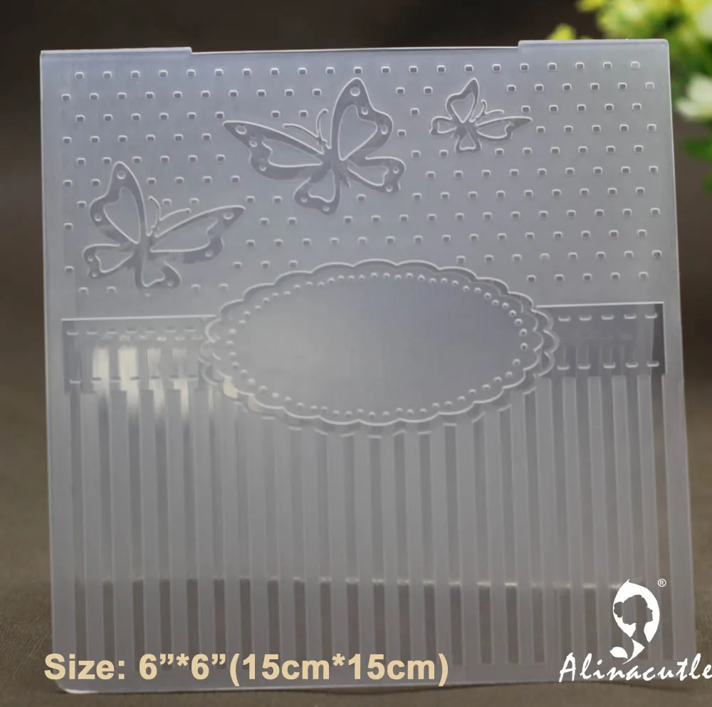 

6"X6" PLASTIC EMBOSSING FOLDER scrapbook album card butterfly background decoration paper craft making