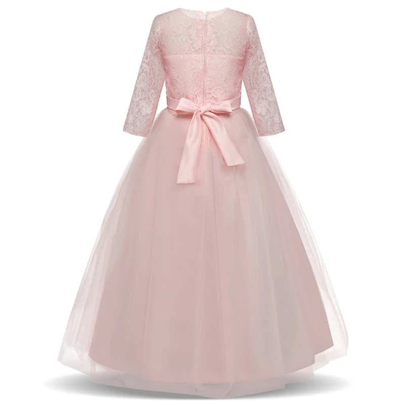 Teenage Girls Dress Summer Children's Clothing Party Elegant Princess Long Tulle Baby Girls Kids Lace Wedding Ceremony Dresses little girl skirt dress